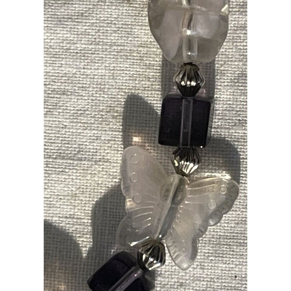 Butterfly & Cube Beaded Bracelet With Heart Toggle Clasp - Picture 5 of 6